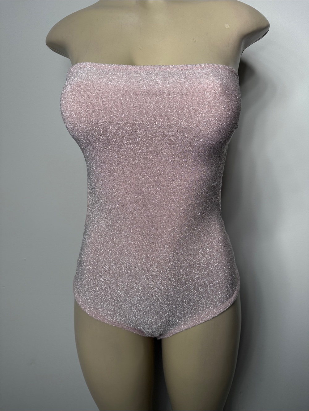 Strapless Pink Sparkle Bodysuit